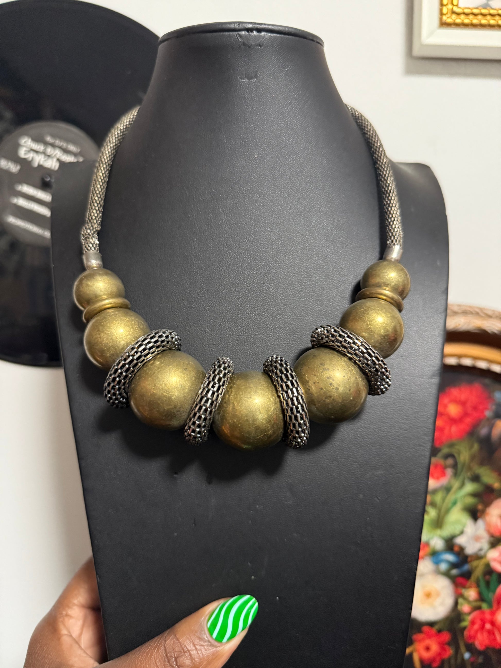 Brass statement necklace