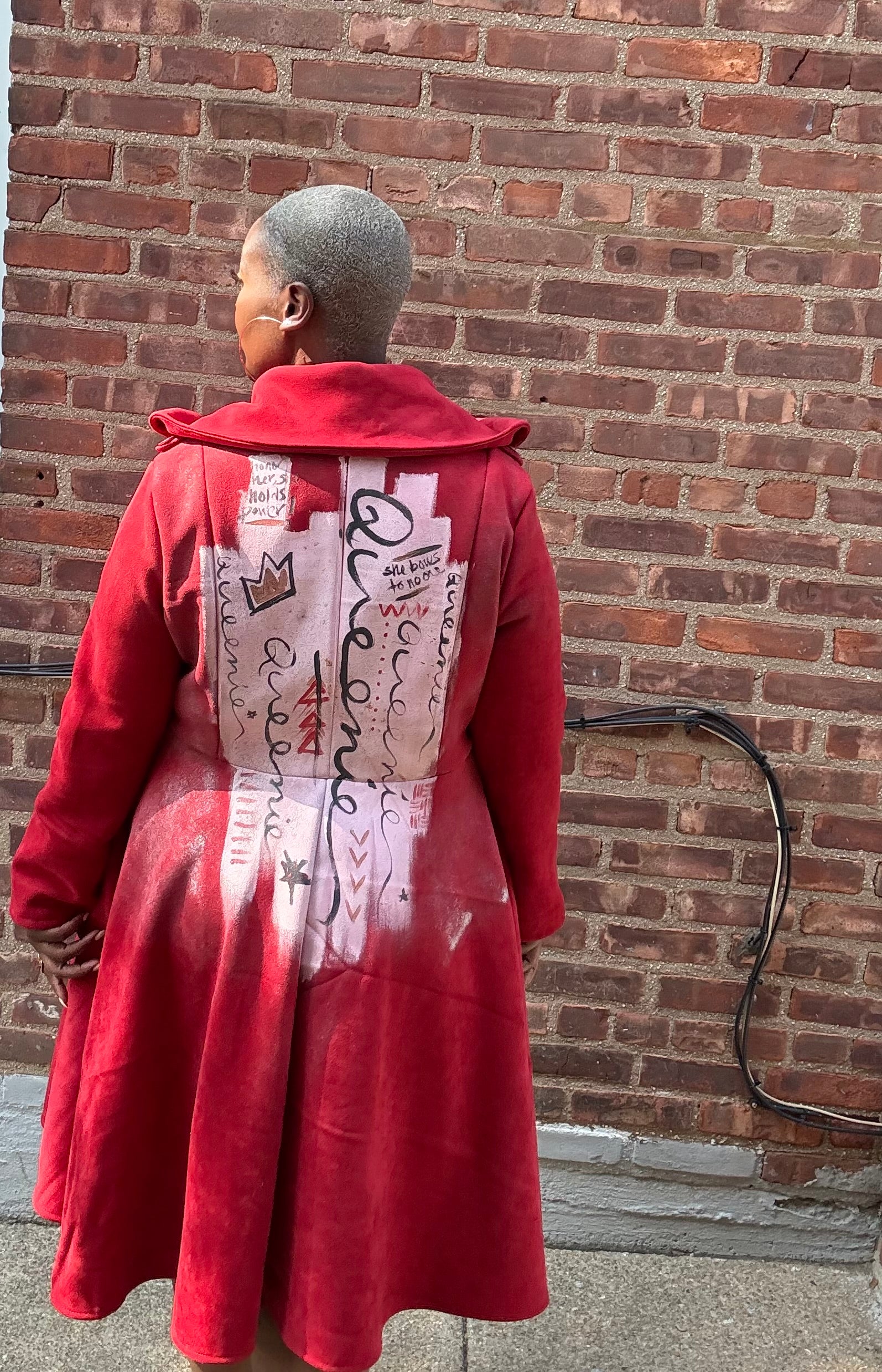 The Queen Hand painted art statement coat