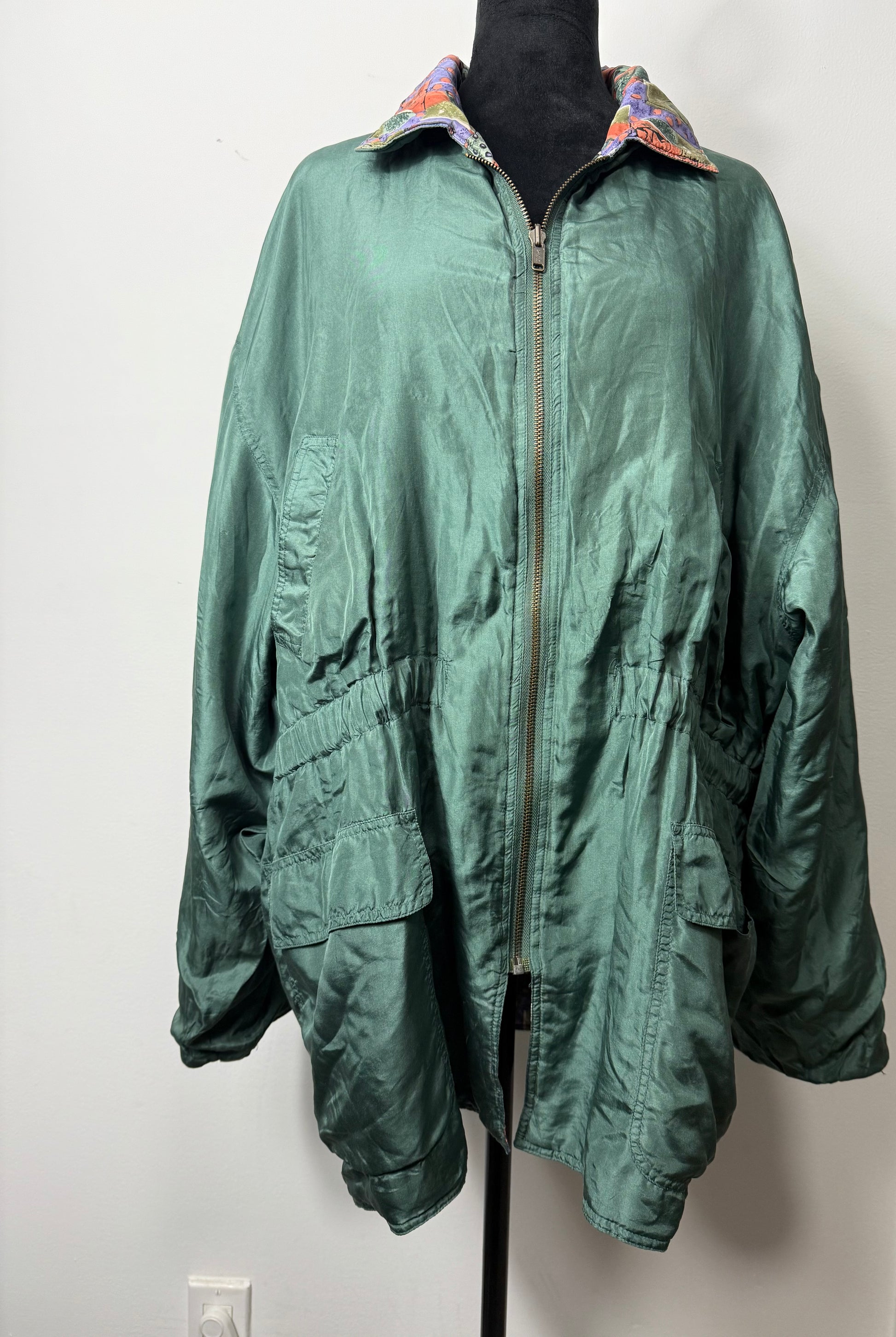 Vintage pattern reversible jacket