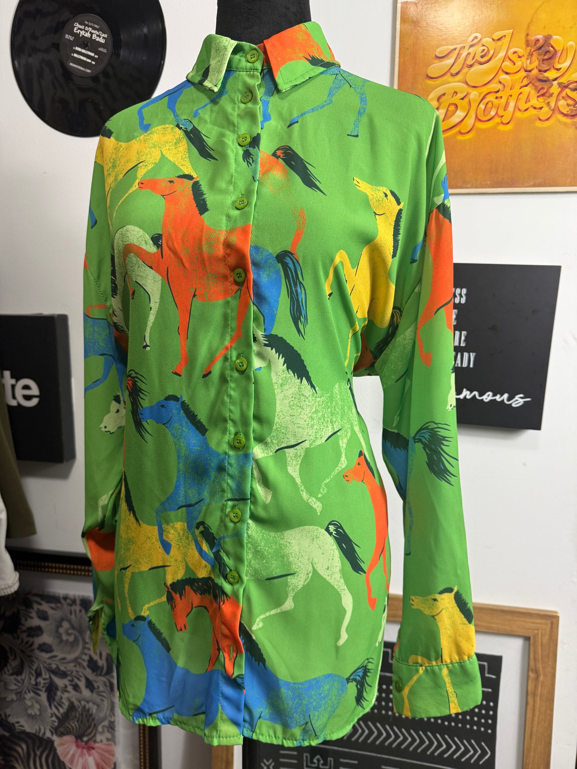 Rodeo Run Colorful Horse Top