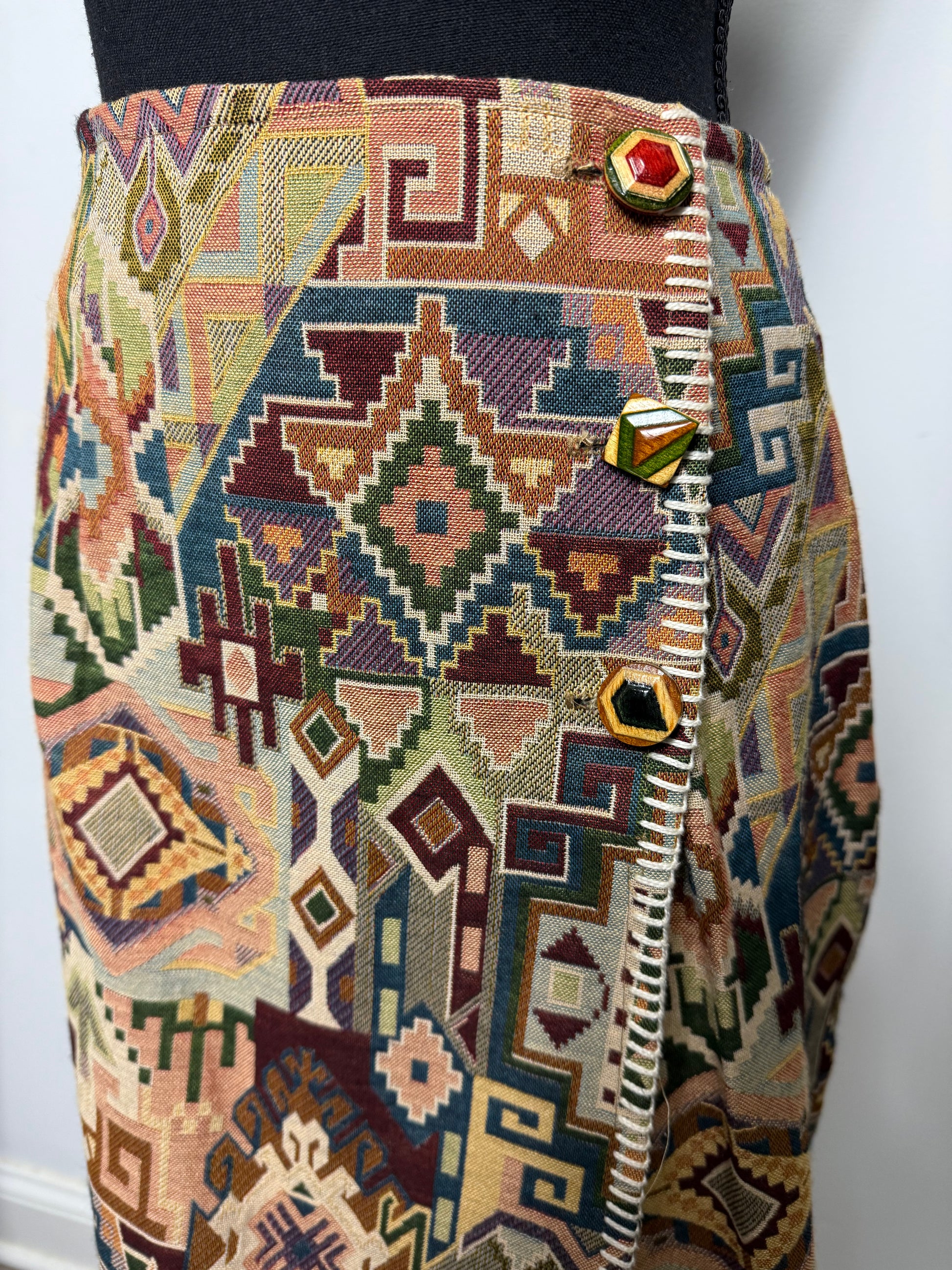 Vintage Tapestry Wrap Skirt