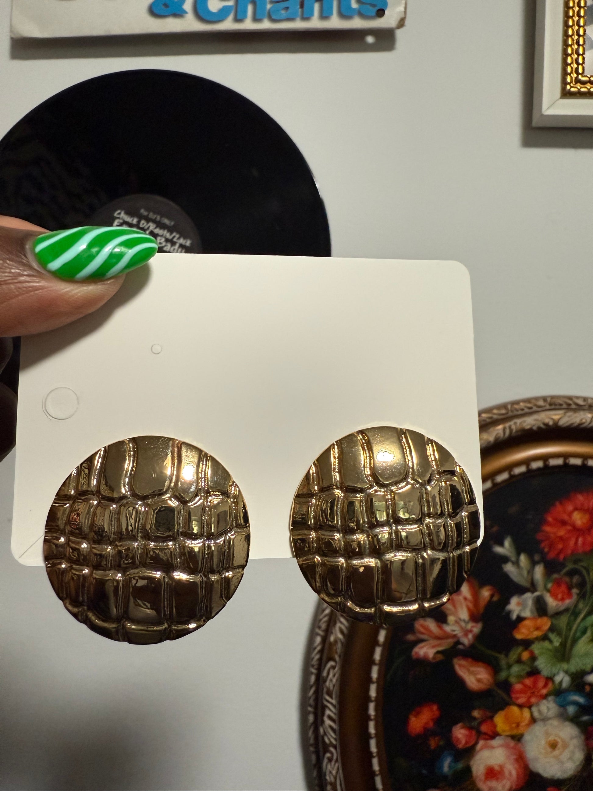 Gold clip on earrings