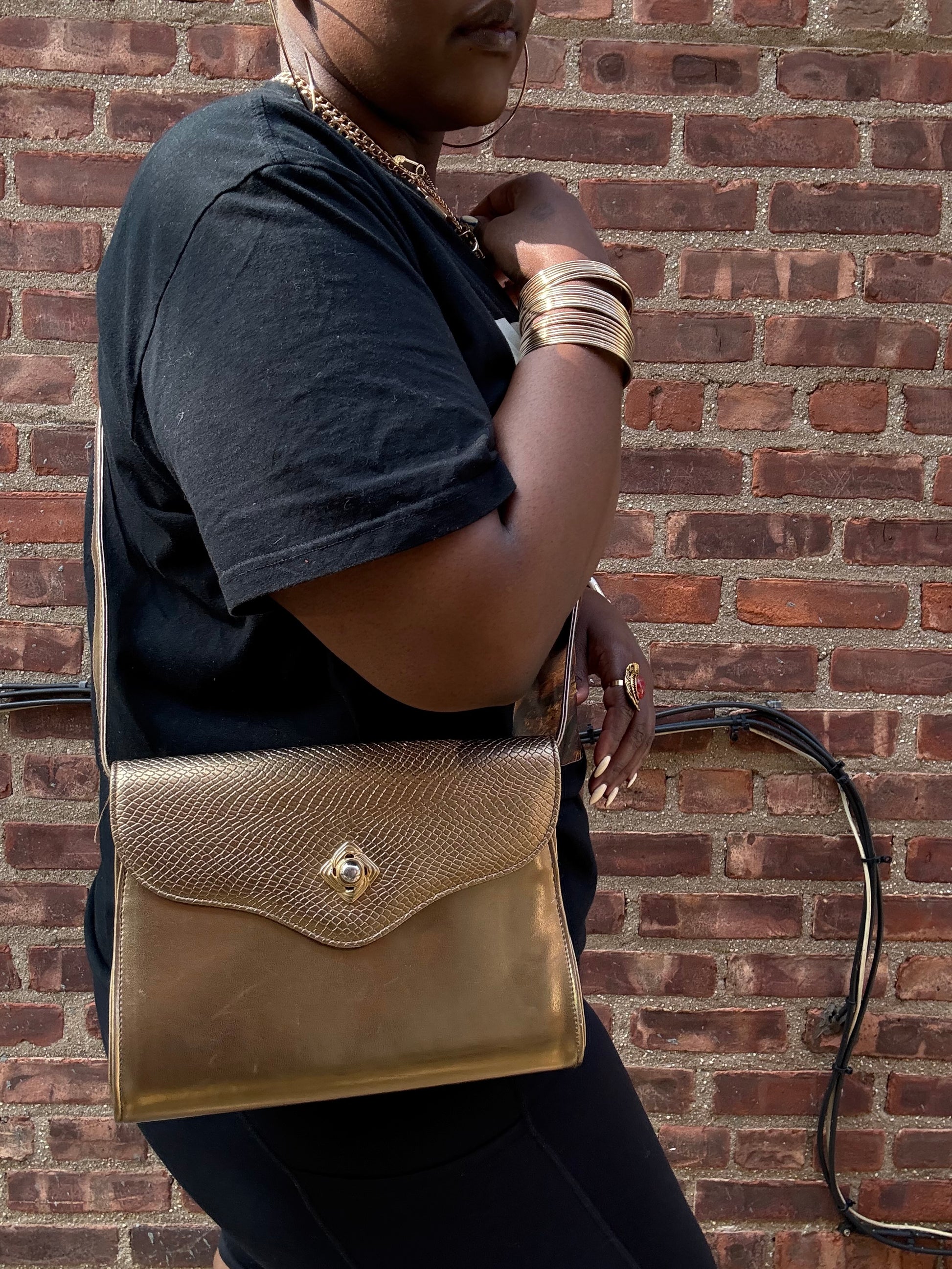 Golden girl vintage metallic purse