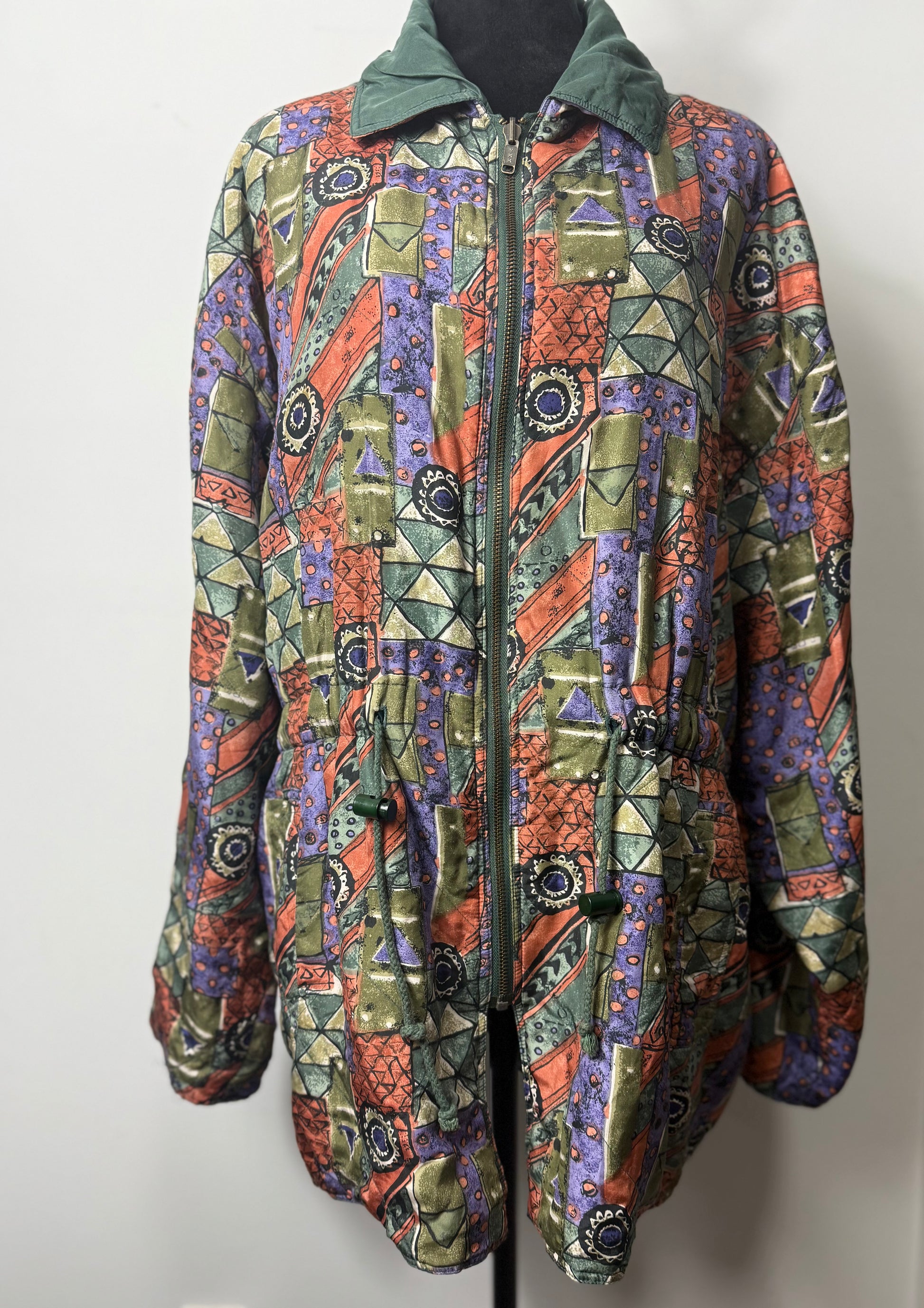 Vintage pattern reversible jacket