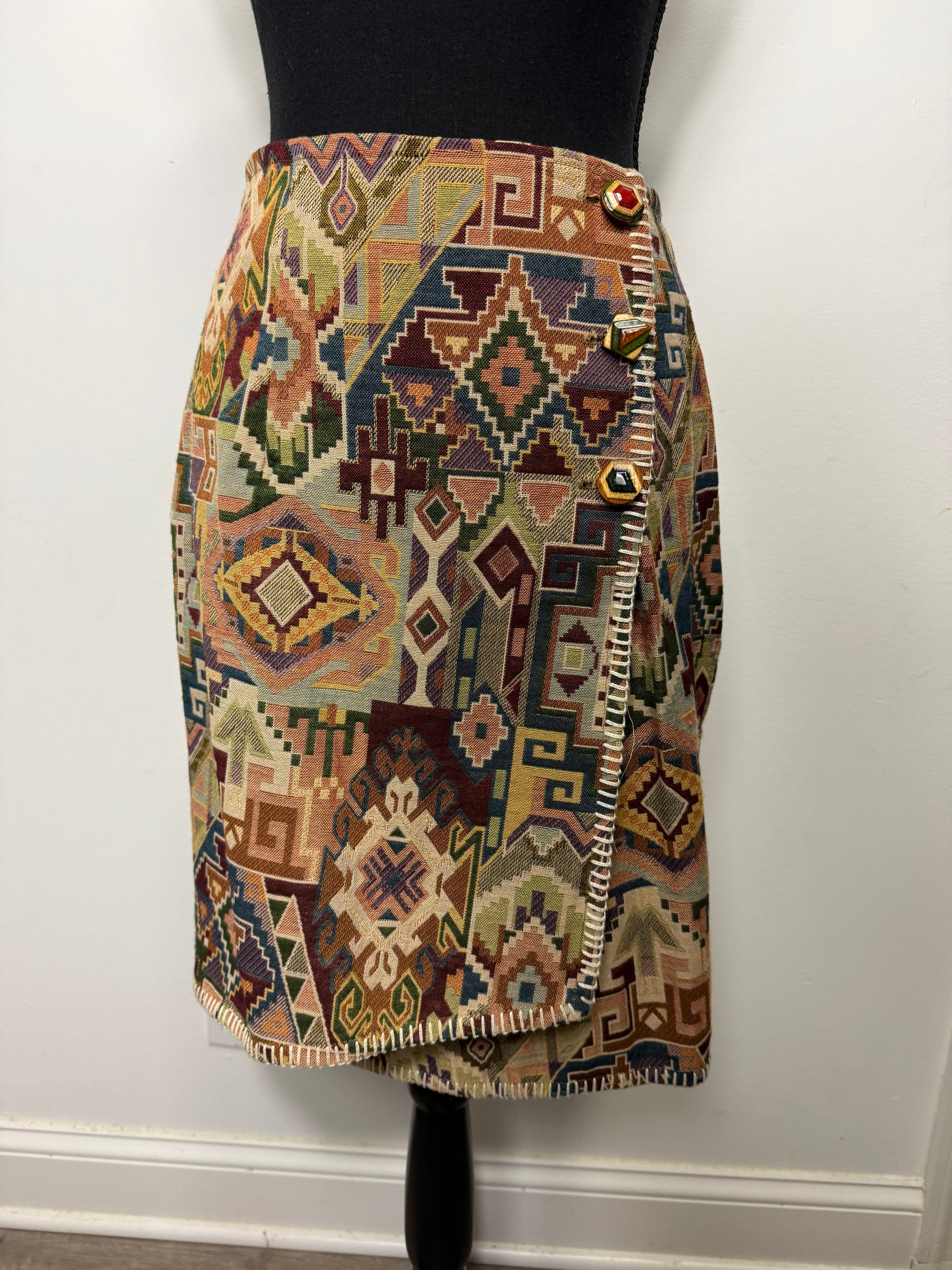 Vintage Tapestry Wrap Skirt
